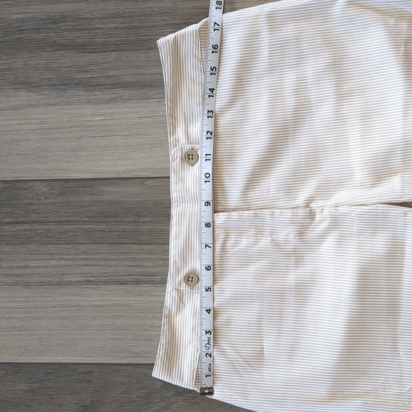 IZOD GOLF White And Tan Striped Golf Shorts Sz 8 - Picture 5 of 5